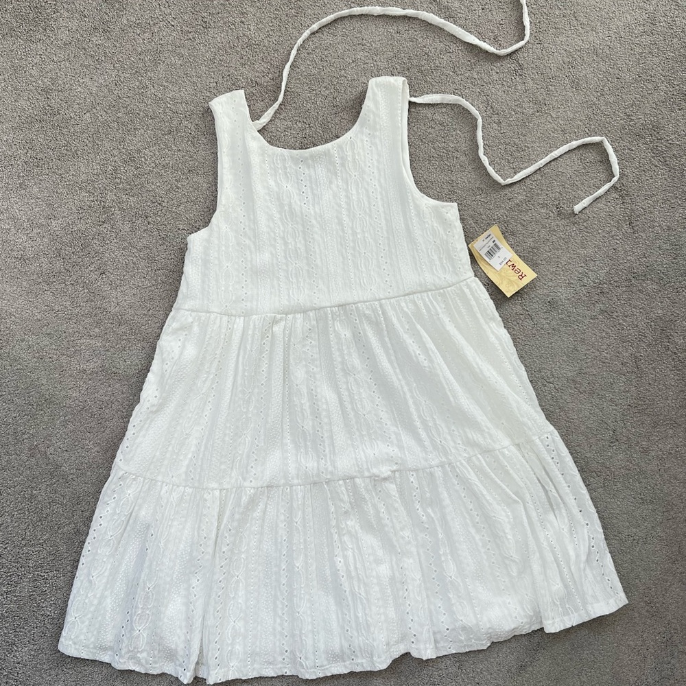 NWT white tiered eyelet dress
